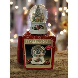 Pfaltzgraff Christmas Heritage Musical Snowglobe Plays Deck The Halls w/Box READ
